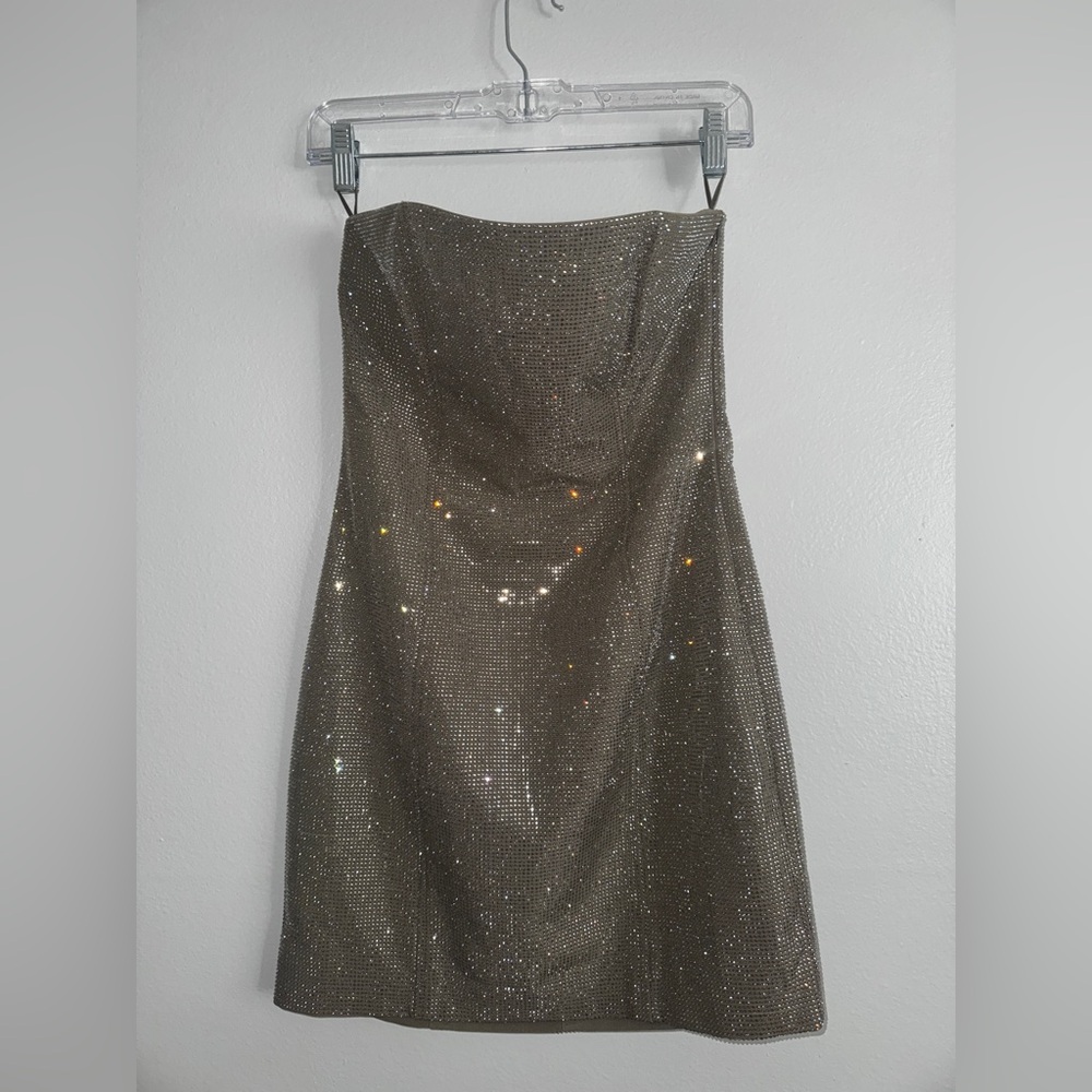 Zara Rhinestone Strapless Dress - Picture 2 of 7